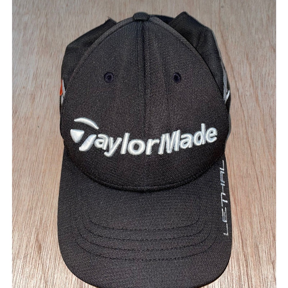 Taylor Made LETHAL Black Mesh Straback Golf Hat Cap